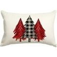 thumbnail image 1 of Winter Pillow Covers 12x20 Inch,Christmas Tree Throw Pillows,Xmas Buffalo Plaid Pillows Cases Decorative Black and White,Red Cushion Covers Decor Indoor Couch Holiday(9), 1 of 1