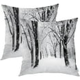 thumbnail image 1 of Winter Pillow Covers 18x18 Inch Set of 2, Winter Scenes with Snow Covered Trees Double Sided Decorative Pillows Cases Throw Pillows Covers, 1 of 6