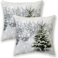 thumbnail image 1 of Winter Pillow Covers 18x18 White Snowflake Tree Decor Throw Pillows Case for Couch Christmas Indoor Outdoor Decorative Cushion Cases for Sofa Bed Decorations Set of 2, 1 of 6