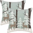 thumbnail image 1 of Winter Pillow Covers 20x20 Snowflake Wildlife Deer Decor Throw Pillows Case for Couch White Brown Tree Christmas Indoor Outdoor Decorative Cushion Cases for Sofa Bed Decorations Set of 2, 1 of 5