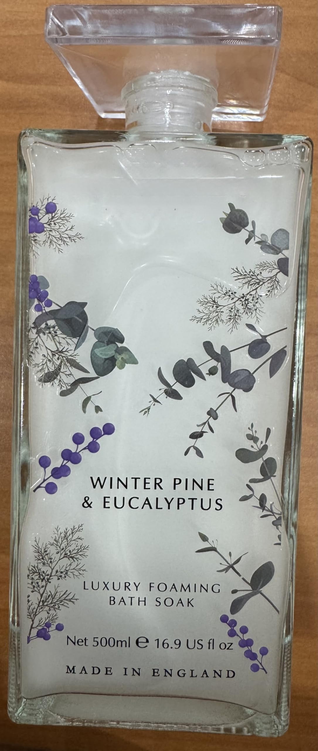 Winter Pine & Eucalyptus Luxury Foaming Bath Soak, 500ml/16.9 fl oz, Made in England