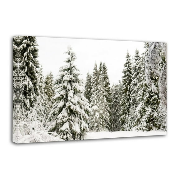 Winter Pine Forest Christmas Snowy Pine Trees Artworks Picture Print Poster Wall Art Painting Canvas Gift Decor Home Posters Decorative 16x24inch(40x60cm)