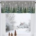thumbnail image 1 of Winter Pine Tree Forest Snowflake Kitchen Curtain Valance 54 x 18 Gray, Seasonal Holiday Short Topper Curtains Window Rod Pocket, New Year Farmhouse Home Living Room Bedroom Bathroom Decor, 1 of 1