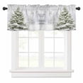 thumbnail image 1 of Winter Pine Tree Valances for Windows Snowflakes Christmas Tree Plant Rod Pocket Curtain Valance Window Treatment Short Curtains for Kitchen Living Room, 54"x18", 1 of 5