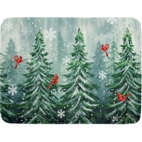 Winter Pines Tree Dish Drying Mats for Kitchen Counter, Christmas Tree Dish Mat Absorbent Reversible Microfiber Dish Drying Pad Winter Kitchen Drying Mat Dish Drainer Rack Mats for Coffee Bar 18"x24"