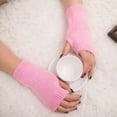 thumbnail image 1 of Fall Long Sleeve Thermal Gloves for Women Pink Girl Knitted Arm Fingerless Keep Warm Winter Soft Mitten, 1 of 2