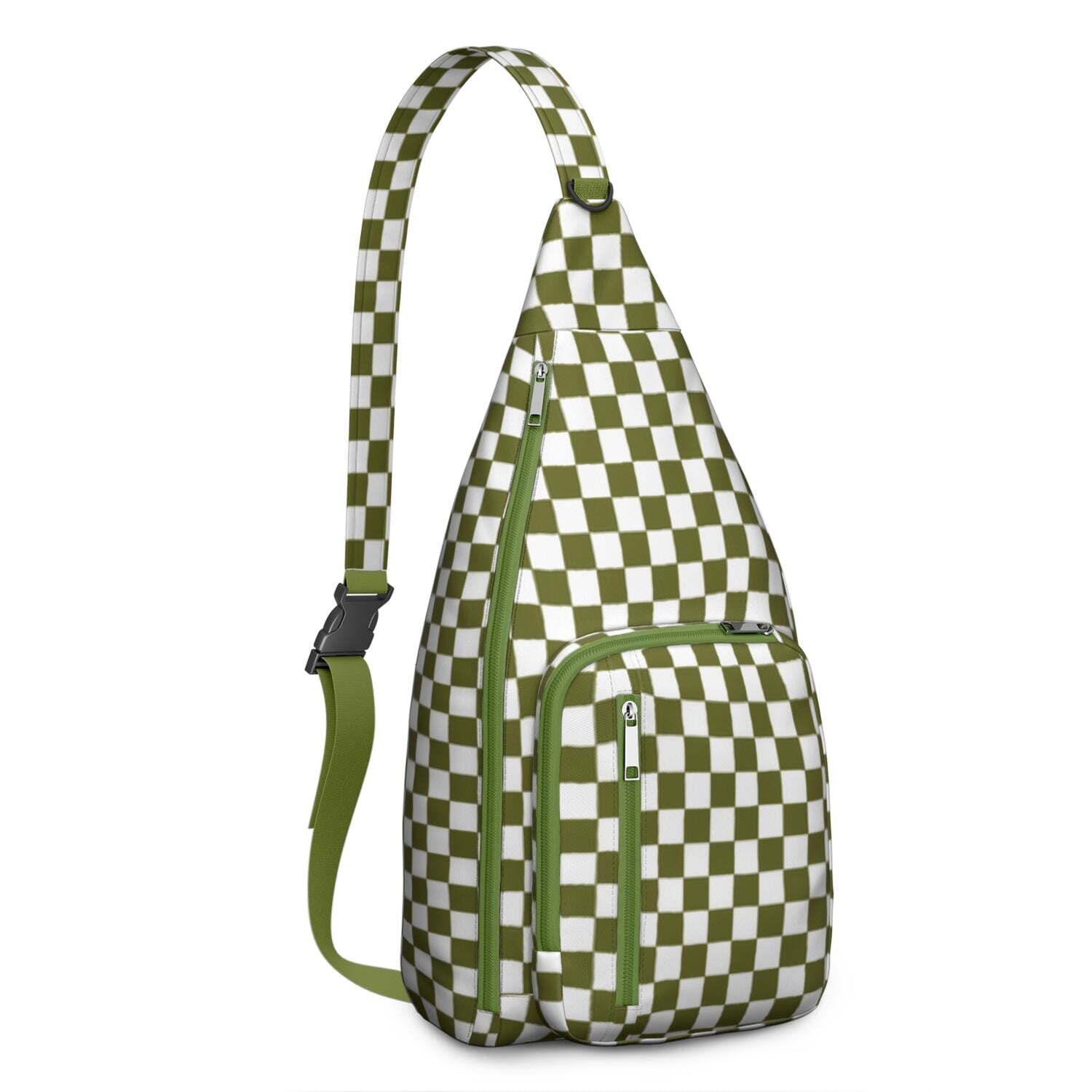 Winter Plaid Chest Bag - Cozy Buffalo Check Print Sling Backpack (Seasonal Style, Tear-Resistant)