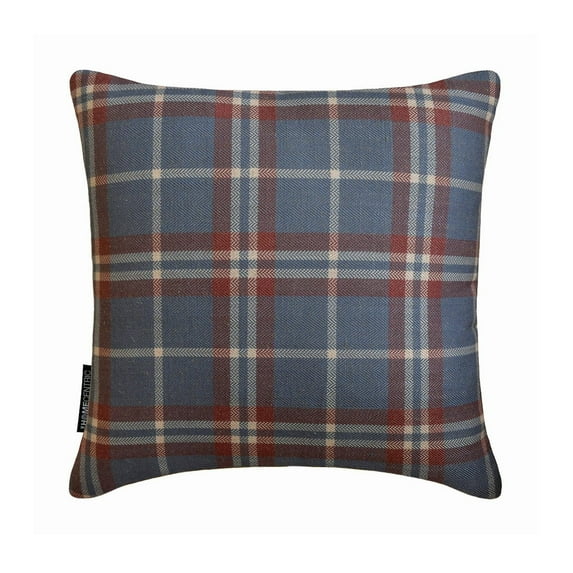 Winter Plaid Throw Pillow cover, 24"x24" Blue Velvet Cushion Cover, Modern Plaid Farmhouse Buffalo Check Pillow Cover For Sofa Couch, Hotels, living Room, Bed Room - Plaidscape Blue