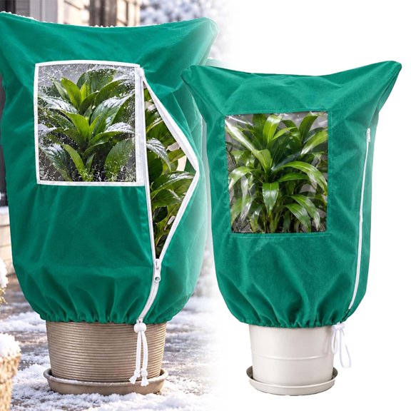 Winter Plant Covers Freeze Protection, Frost Protection Plant Cover with Viewing Window and Zippers, Outdoor Plant Cold Protection Cover