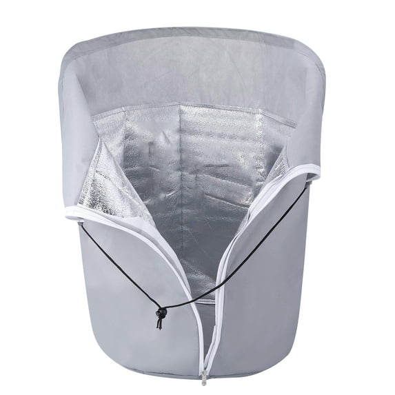 Winter Plant Pot Covers, Zipper & Drawstring Plant Pot Protection Bags, Insulated Anti-Frost Plant Winter Covers, for Outdoor Fruit Trees Potted Plants Shrubs (15.7*15.7 in, Grey)