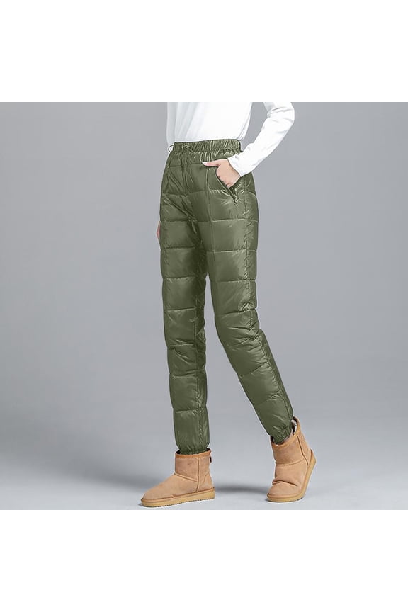 Winter Plus Plus Size Down Trousers For Men And Women Wear High Waist Thick Cold Warm White Down Trousers For Middle And Elderly People. Wool Underwear Women Thermal Underwear Pants Tall Men's Thermal