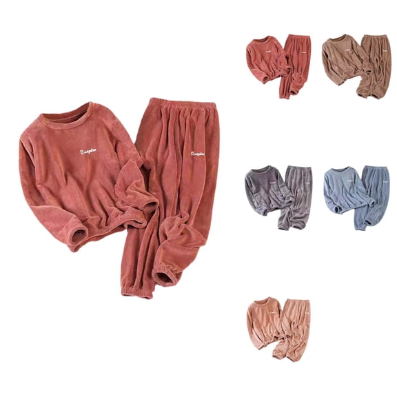 Winter Plus Size Coral Flannel Pajama Set for Women â Thickened Warm Cozy Loungewear, Soft Sleepwear for Indoor & Outdoor Use