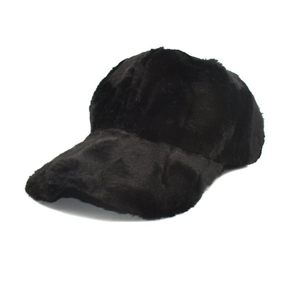Winter Plush Baseball Cap for Men and Women, Faux Lambswool Teddy Wool Hat with Adjustable Fit, Warm Cold Weather Beanie Style Cap for Outdoor Activities