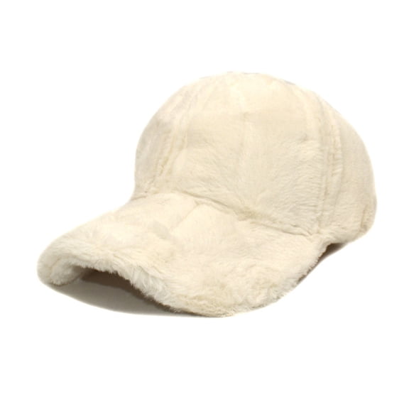 Winter Plush Baseball Cap for Men and Women, Faux Lambswool Teddy Wool Hat with Adjustable Fit, Warm Cold Weather Beanie Style Cap for Outdoor Activities