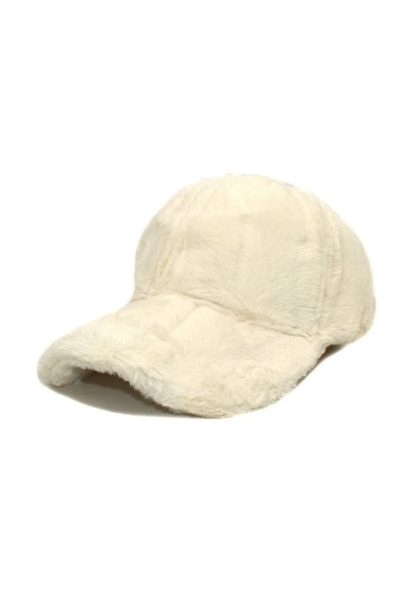 Winter Plush Baseball Cap for Men and Women, Faux Lambswool Teddy Wool Hat with Adjustable Fit, Warm Cold Weather Beanie Style Cap for Outdoor Activities