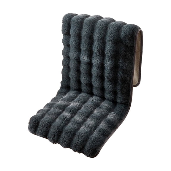 Winter Plush Cushion Non-Slip Thickened Chair Pad with Backrest Seat Cushion Bench Cushion Stool Cushion One-Piece Cushion for Indoor Outdoor Use Dark Gray