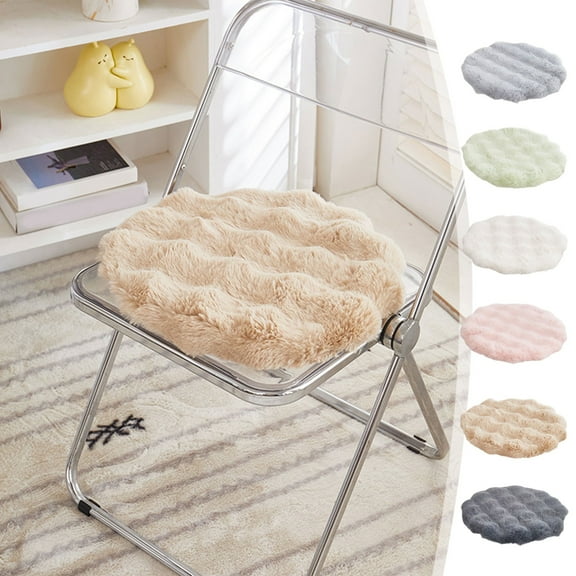 Winter Plush Cushion | Soft Polyester Office Chair Pad | Warm Decorative Seat Pillow | 15.75x15.75in | Home Sofa Comfort | Multiple Colors | 1 Pack