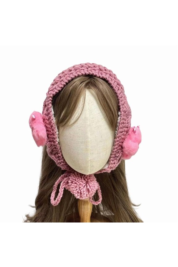 Winter Plush Earmuff Handmade Knitted Ear Warmer Skiing Cycling Earmuff
