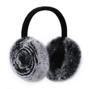 ONMYGOGO Winter Plush Earmuff for Women, Soft and Warm,Foldable and Easy Carry(black)