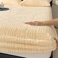 thumbnail image 1 of Winter Plush Fitted Sheet, Thick Milk Velvet Non Slip Mattress Protector, Soft Warm Machine Washable Bed Sheet for Cozy Bedroom Bedding, 47.24 x 78.74 Inch, 1 of 6