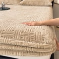 thumbnail image 1 of Winter Plush Fitted Sheet, Thick Milk Velvet Non Slip Mattress Protector, Soft Warm Machine Washable Bed Sheet for Cozy Bedroom Bedding, 47.24 x 78.74 Inch, 1 of 6