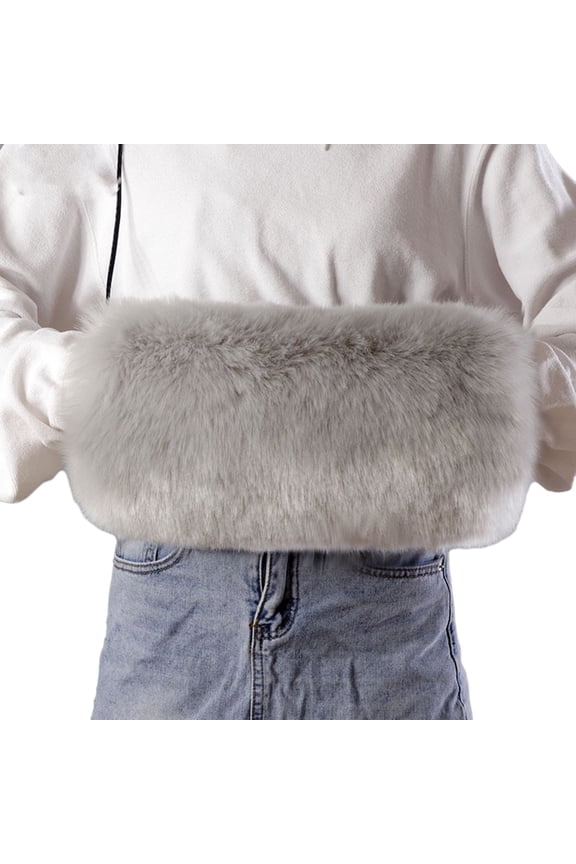 Faux Furs Hand Muff for Adult Winter Warm Plush Hand Muffs Lightweight Hand Warmers for Outdoor Activity Accessories