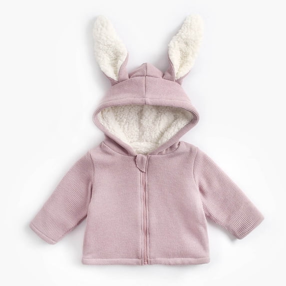 Winter Plush Hooded Coat for Toddler Girls Boys Warm Thick Outerwear