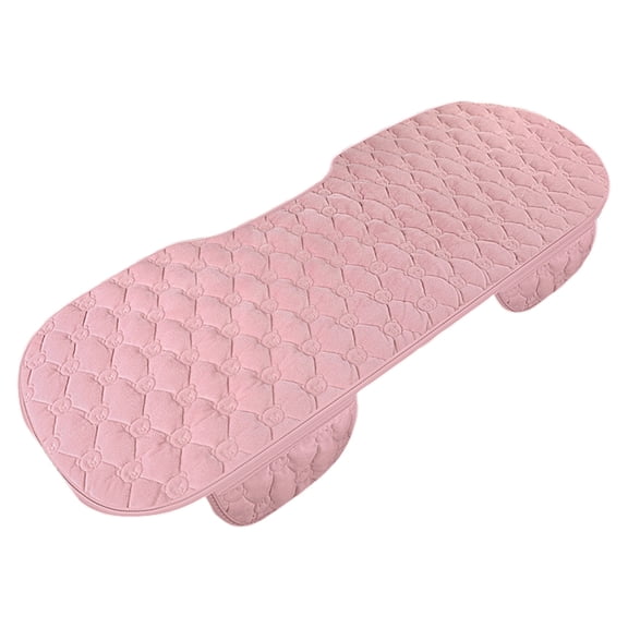 Winter Plush No-Backrest No-Binding Car Rear Seat Cushion, Non-Slips 100% Polyester Warm Pad for Car SUV Truck Back Seats