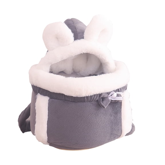 Winter Plush Pet Backpack With Integrated Cat/Dog Bed, Cute Stylish Design For Outdoor Travel And Daily Carrying Small To Medium Pets, L Size