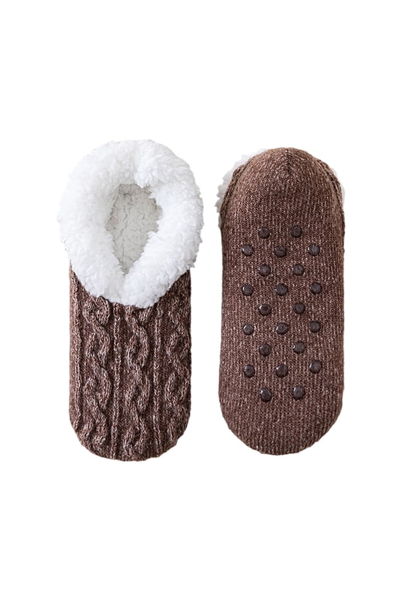 Winter Plush Slipper Socks for Women Non-Slip Dot Grip Sole Ultra Soft Fleece Lined Cozy Home Socks for Sleeping Lounge and Cold Weather