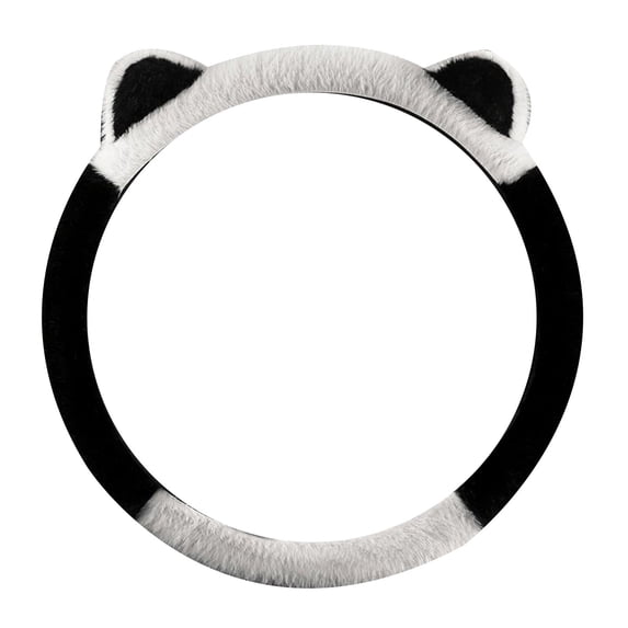 Winter Plush Steering Wheel Cover with Cat Ears - Fluffy Soft Universal 15 Inch Anti- Cover for Car & SUV, Cute Kitty Steering Wheel Protector for Warm Comfort