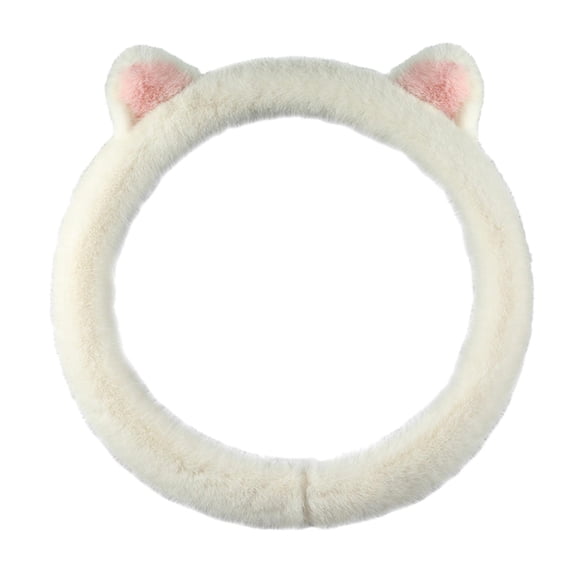 Winter Plush Warm Steering Wheel Cover Accessories Stylish Easily Install Anti Slip for Women Girls Breathable Durable 36cm