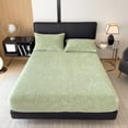 thumbnail image 1 of Winter Plushs Fitted Sheet Singles Piece Thickened Milk Velvet Bed Cover Non-slide Mattress Protector Fleece-lined Bed Sheet Set Suitable For Bedroom Bedding 47.24×78.74in, 1 of 6