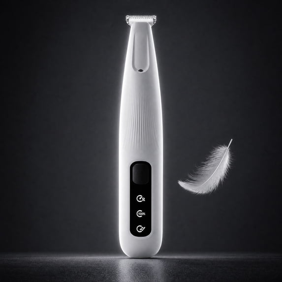 Winter Poetry Upgrade LED Pet Paw Clipper, Low Noise Waterproof Grooming Trimmer, 18mm Curved Blade Shaver for Dog Cat Ear Face Rump