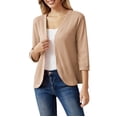 thumbnail image 1 of Winter Polyester Long Sleeve Cardigan for Women Yellow Leisure Solid Color Wide Neck Split Sleeves Weekend Women's Nine Quarter Casual Jacket Top M, 1 of 5