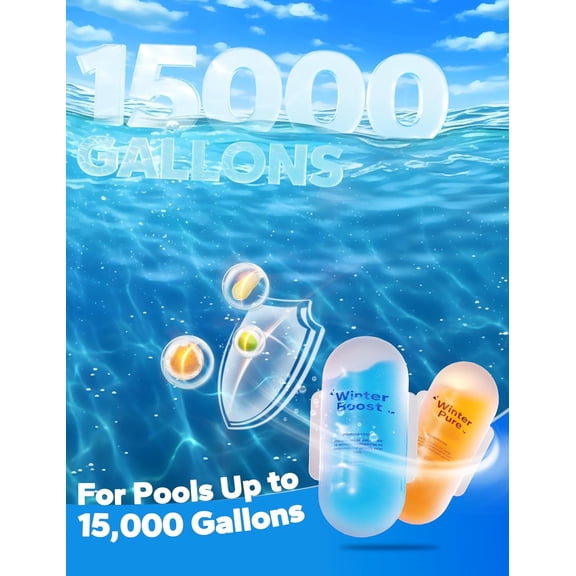 Winter Pool Closing Kit - 3 in 1 Winterizing Care for Above Ground Pool and inground Pools, Long-Lasting & Safe for 15,000 Gallons$$Garden & Patio