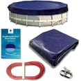 thumbnail image 1 of Winter Pool Cover 15 ft Round for Above Ground | 10% Thicker | Ultra Thick & Durable Above-Ground Pool Cover | PoolProtect Pro Premium Cold- and UV-Resistant Pool Cover | by Protectera (Blue, 15ft), 1 of 7