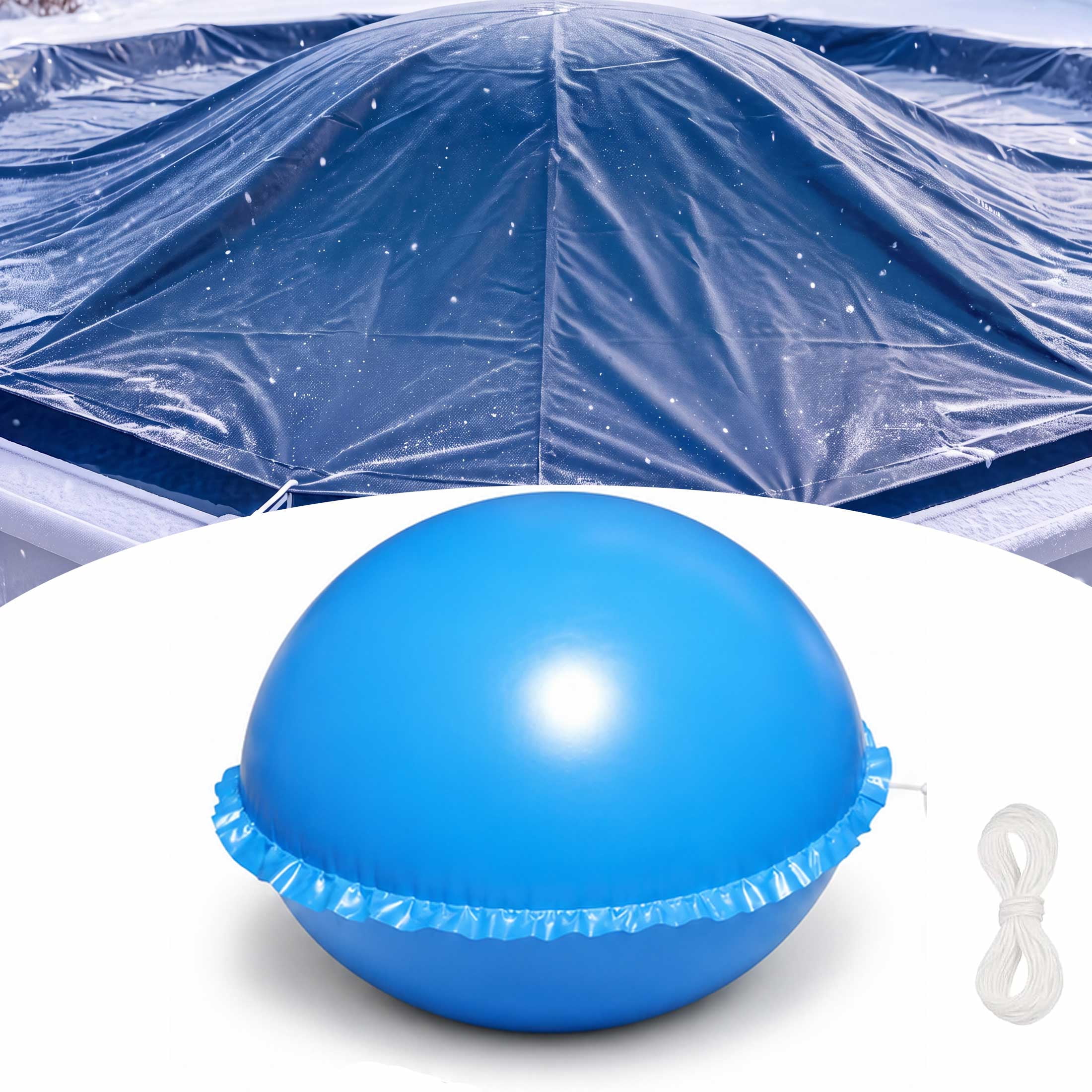Pool Rope Simple Winter Pool Pillow for Above Ground Pools, Heavy Duty PVC Cover Support ...