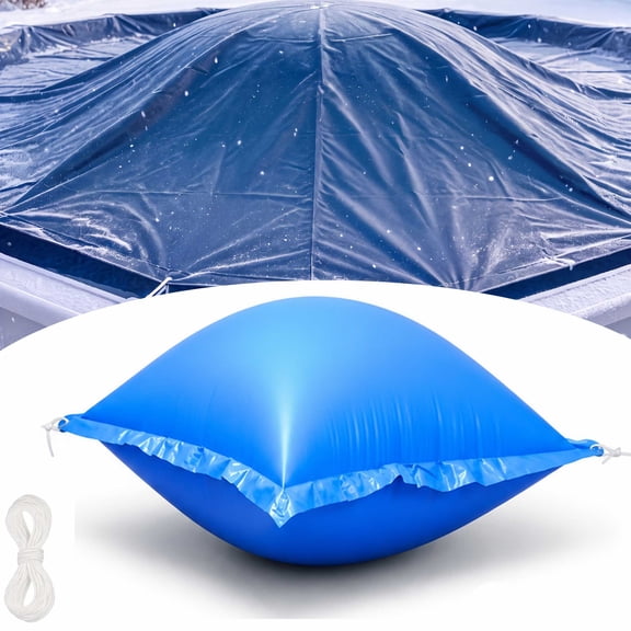Winter Pool Pillow for Above Ground Pools, Heavy Duty PVC Cover Support with 15m Rope and Repair Patch, Square/Round/Rectangle