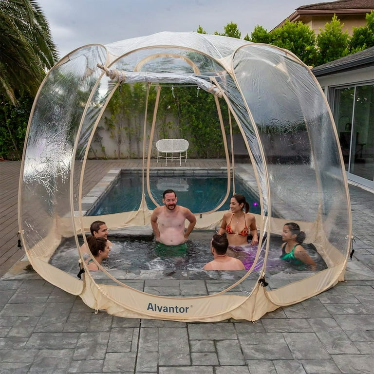 Pop-Up Clear Bubble Sports Tent - Weatherproof, Transparent, For Winter Games, Camping, Fishing
