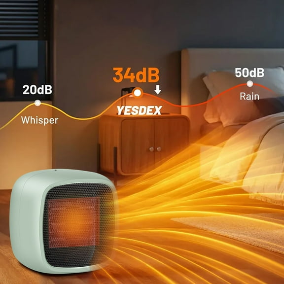 Winter Portable Space Heater 450–800W Compact Desktop Heater, Safe Flame Retardant Material, Quiet Heating for Office Bedroom Dorm, Fast Warm Air Circulation with Auto Power-Off and Tilt Sensor