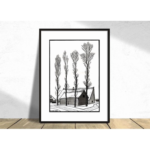 Winter Poster, Julie De Graag, Vintage Botanic Reproduction, Retro Dutch, Graphic Art From 19Th Century, Seasonal Living Room And Home Decor