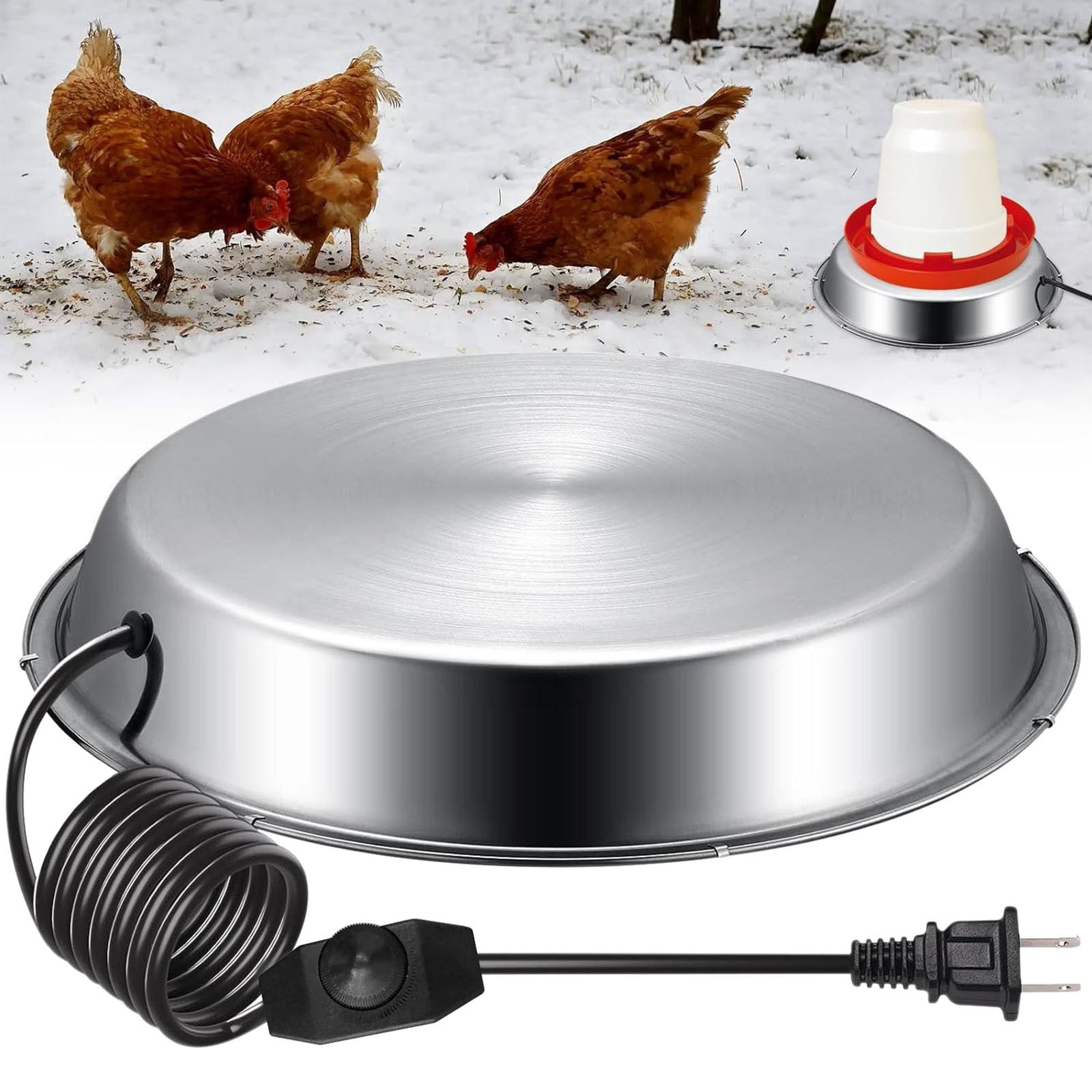 Curated visual reference: Winter Poultry Water Heater With Stainless Steel Base For Chickens Photo Inspiration