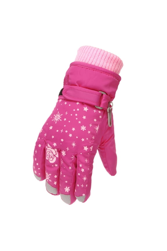Winter Print Gloves Outdoor Kids Boys Girls Skating Snowboarding Windproof Warm Durable Print Ski Gloves Gloves for Boys Age 8 Children Thermal Girls Ski Gloves Kid Gloves Bulk Warm Mitten Kid Girls