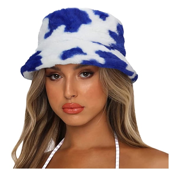 Winter Printed Thick Bucket Warm Hat Bucket Cap Basin Hat For Women Men