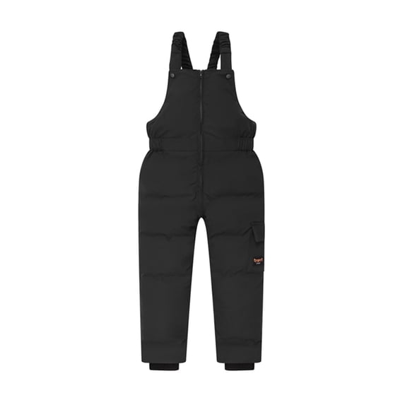 Winter Puffer Bib Overall for Baby Toddler Kid, Solid Color Windproof Down Snowsuit Snow Pants for 6 Months-5 Years Girls Boys