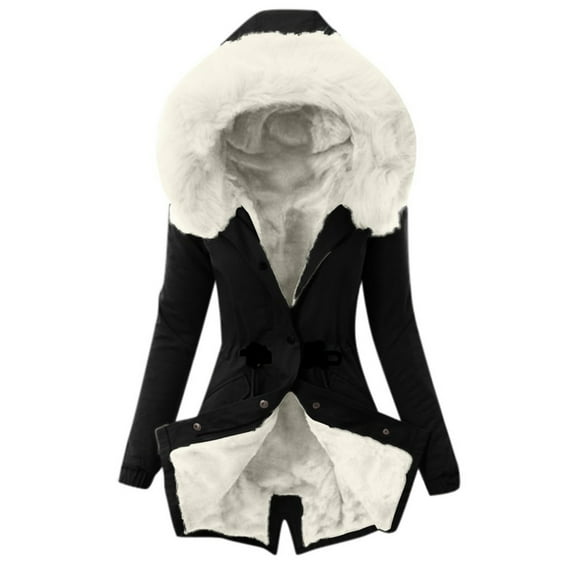 Baikeli Winter Puffer Coats for Women Plus Size Thick Jackets Padded Warm Outerwear Fashion Lined Hooded Zipper Parkas Jacket