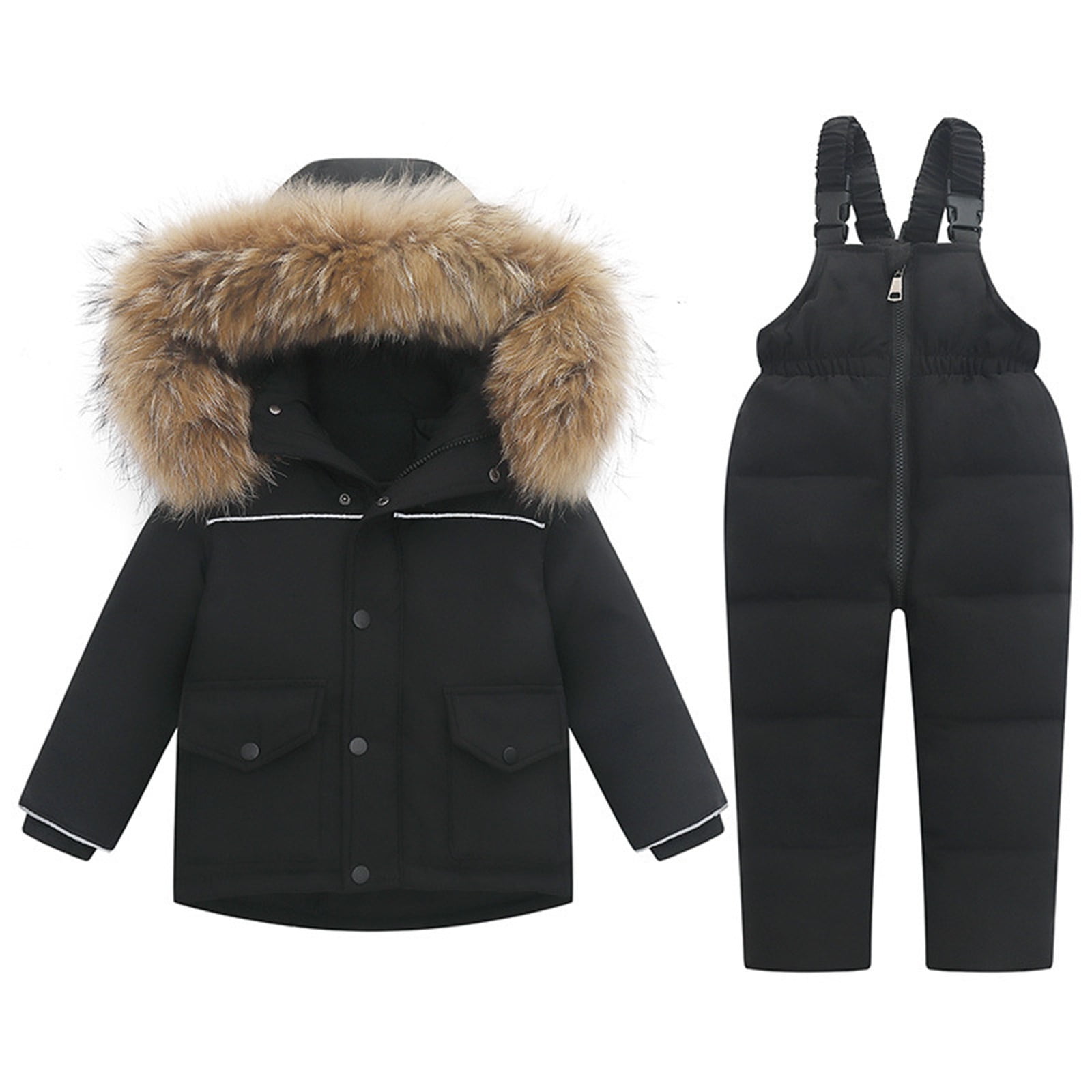 FOXES Winter suit pants and jacket, toddler winter overall, winter pants, windproof outlets suit, winter jacket with pockets