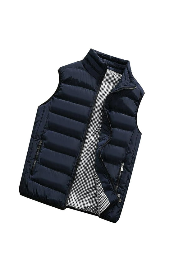 Winter Puffer Vest For Men,Lightweight Men Autumn Winter Coat Padded Cotton Vest Warm Hooded Thick Vest Tops Jacket