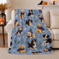 thumbnail image 1 of Winter Puppies Knit Scarves, Playful Pet Portrait Pattern, Warm Flannel Blanket for Cabin and Lodge with Detailed Artwork, Dog Lovers Christmas Gift, Pet Lover Home Decor, 1 of 9